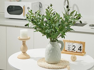 10 PCS Artificial Olive Greenery Stems Fake Plants with 72 gallery