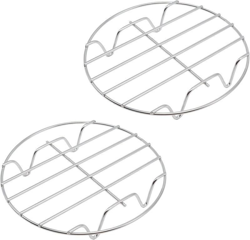 2 Pack Round Cooking Racks, 304 Stainless Steel Baking and Cooling Steaming