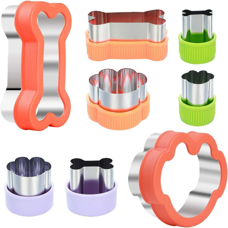 Dog Cookie Cutter Set – Dog Bone and Dog Paw Print Cookie Mold for Homemade Trea
