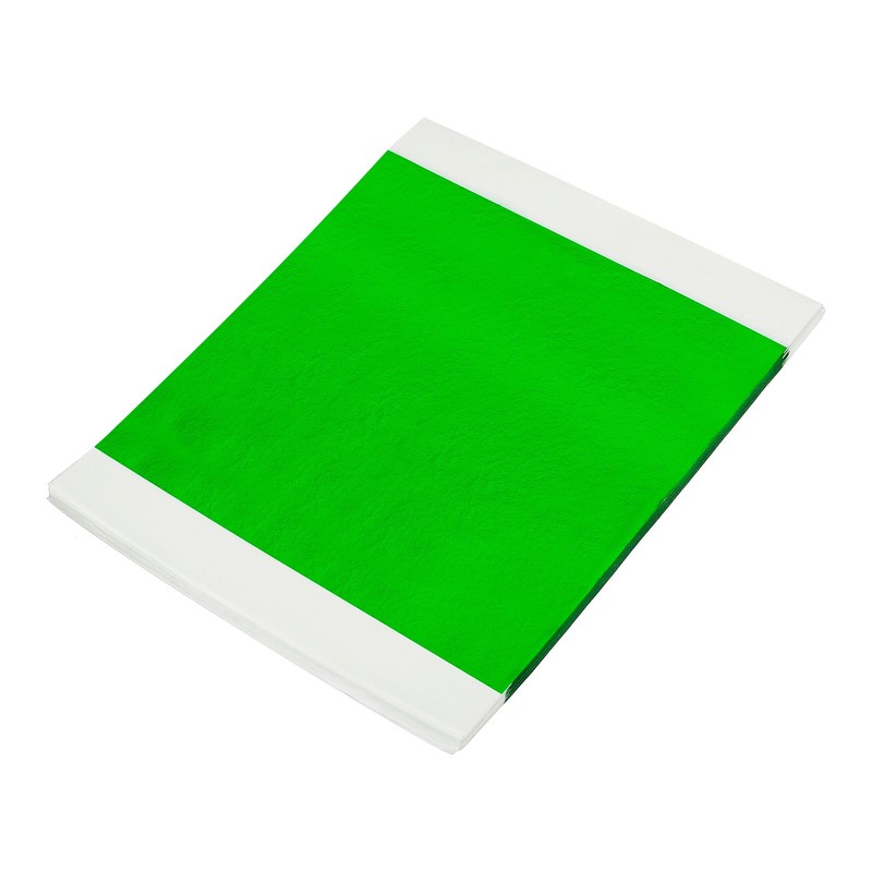 100 metallic sheets for decoration, 14×14 cm, green color