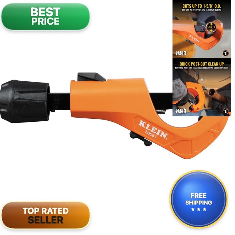 Klein Tools 50061 Quick-Adjust Tubing Cutter 1-5/8-Inch for Copper Aluminum