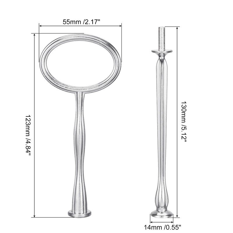 1 Set Cake Tray Stand Handle Plate Hardware Fitting 3-Tiers Oval Silver gallery