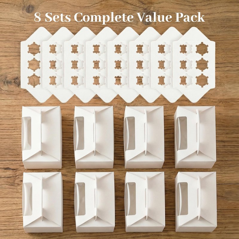 8 PCS White Cupcake Boxes 6Count Containers With Window 9.3x6x3.5 Inch gallery