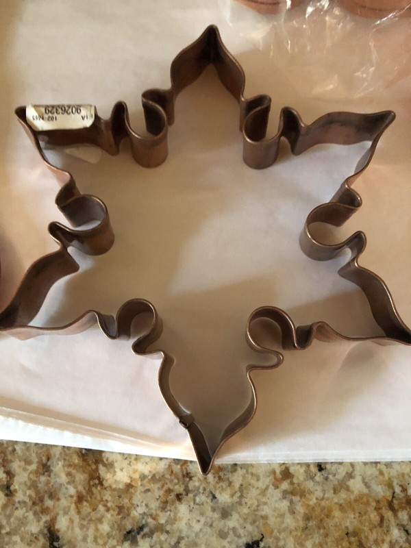 Williams Sonoma copper Christmas cookie cutters and mini spatula set gallery