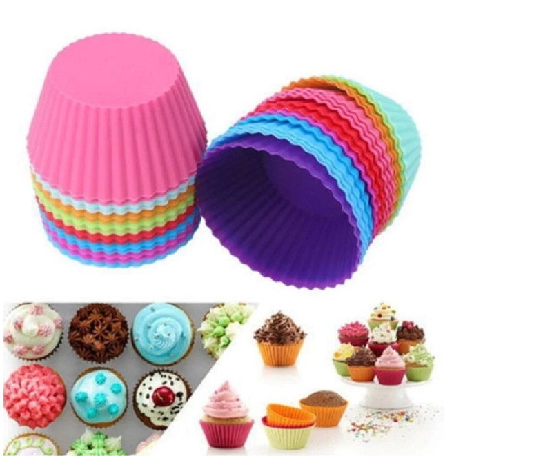 12 Silicone Cupcake Liner Reusable Baking Cup Muffin Liners Chocolate Candy Mold