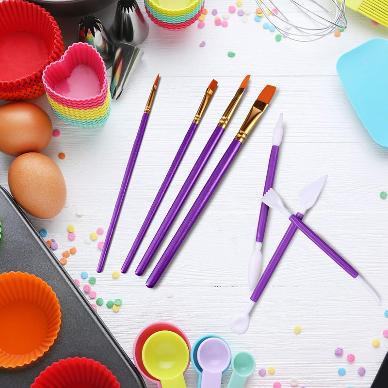 24 Pieces Cookie Decorating Fondant Cake Decorating Tool Set Include Brushes Sug gallery