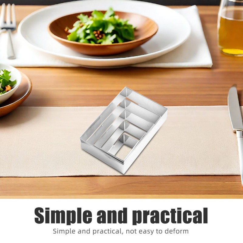 5Pcs Stainless Steel Rectangle Baking Mold Set for Cookies Cakes and Pastry gallery