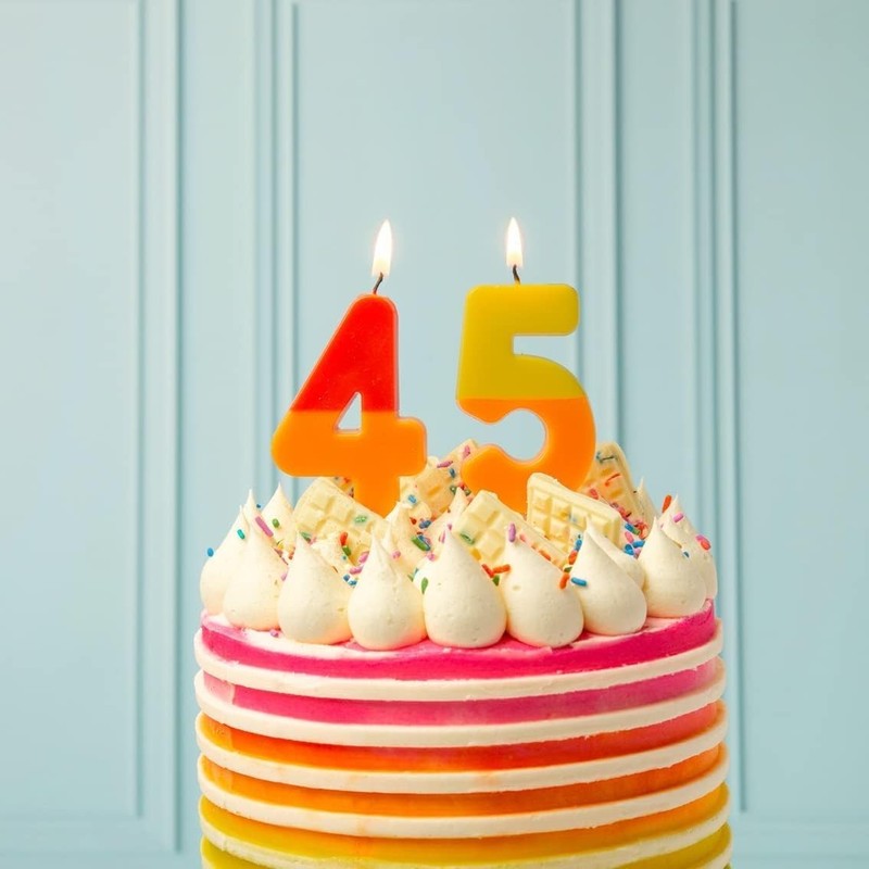 Orange and Red Number 4 Candle for Cakes | Colourful Birthday Cake Topper gallery