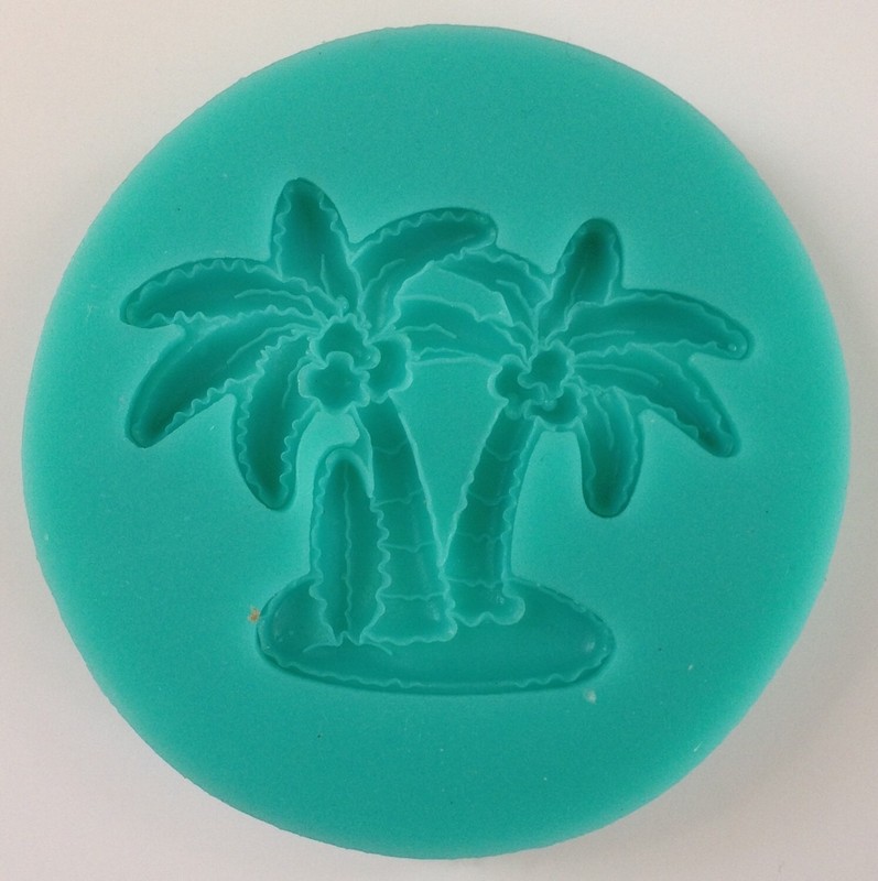 Two Palm Trees With Coconuts Silicone Mold Baking Ceramics Clay Fondant