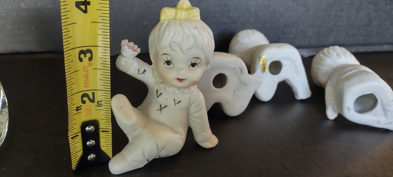 4 Vintage 60s piano babies 2” Miniature Figurines Polka Dots cake decor gallery