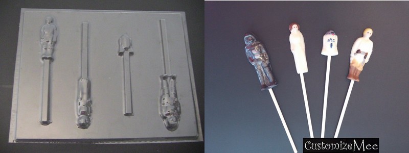 STAR WARS LEIA R2D2 DARTH VADER HANS SOLO Chocolate Soap Candy Mold