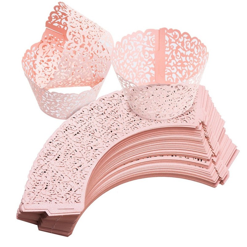 100pcs Cupcake Wrappers Lace Cupcake Liners Laser Cut Artistic Bake Cake Pape... gallery