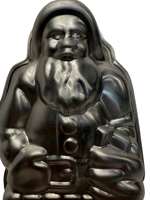 Vintage Christmas Santa Claus Metal Candy Chocolate Cake Two Piece Mold gallery