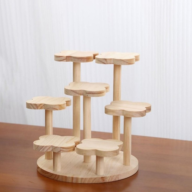 Wooden Multi Tier Storage Rack, Cupcake Stand with Tiered Tray Decor gallery