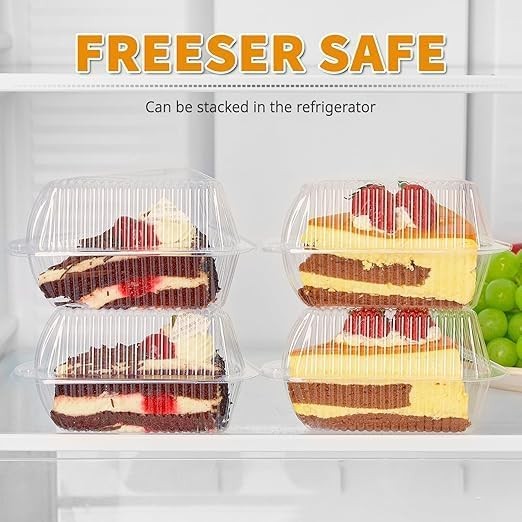 50 Pack Triangle Cake Slice Containers To Go Dessert Boxes | Disposable Pie gallery