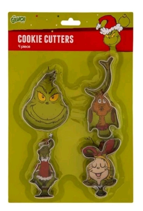 Dr Seuss How The GRINCH Stole Christmas Character-Shaped 4-Piece Cookie Cutters