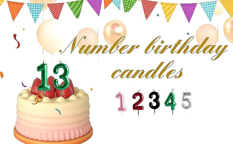 Silver 28th Birthday Number Candles,Birthday Candles for Cake,Silver Number for gallery