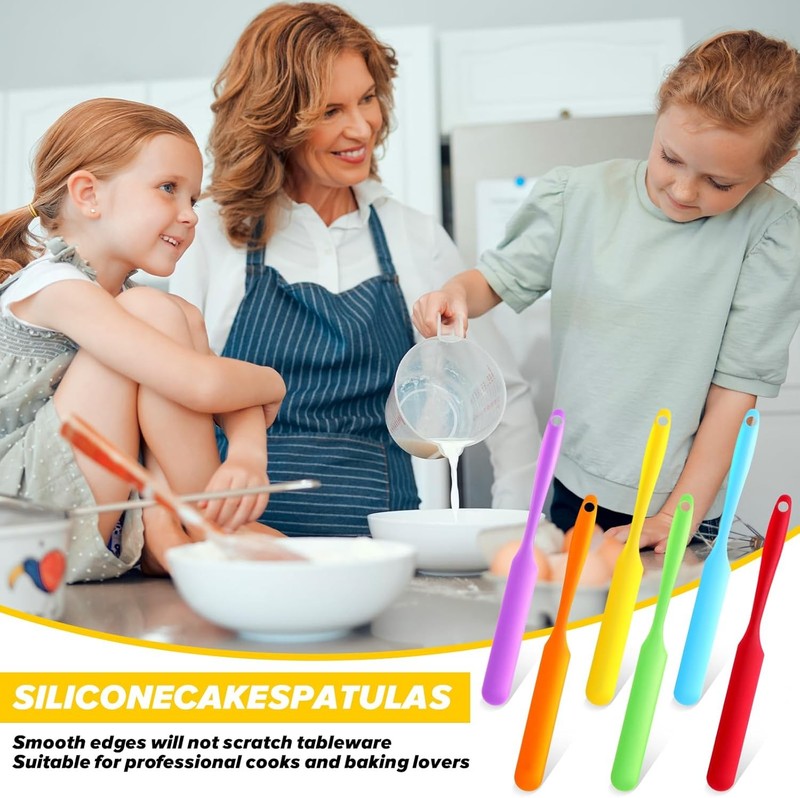 24pcs Jar Spatula,Silicone Jar Scraper with Long Handle,J Spreader Cake gallery
