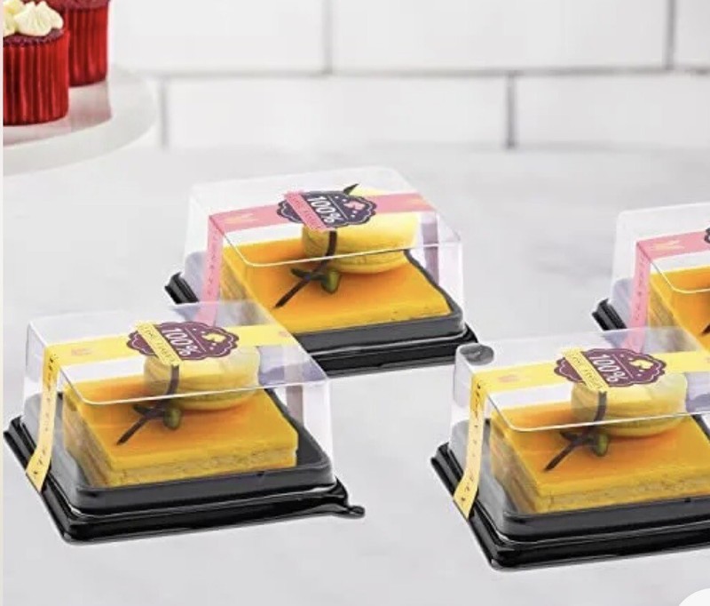 50 Pcs 3.5 Inch Mini Cake Box, Clear Plastic Mini Cupcake Box Muffins Box gallery