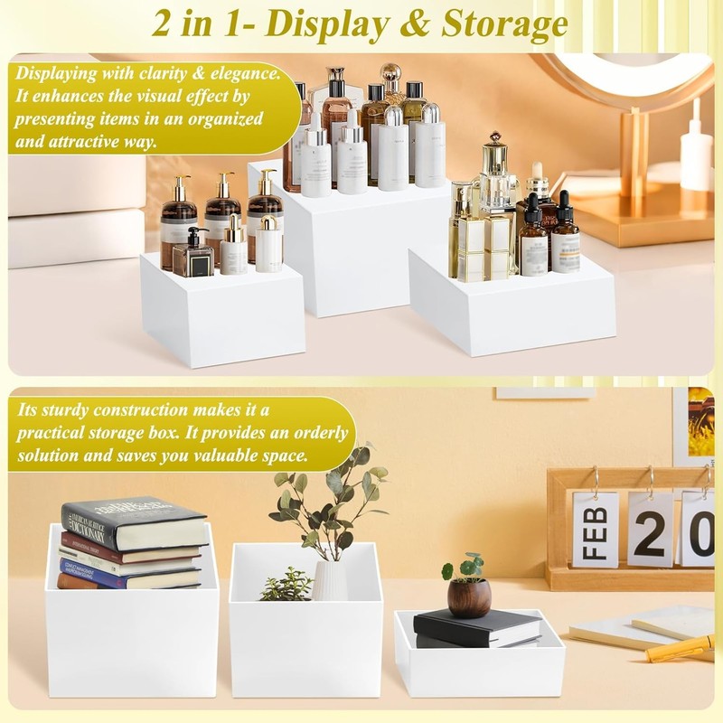 9 PCS White Buffet Risers and Stands | Food Display Risers for Buffet Table | Ac gallery