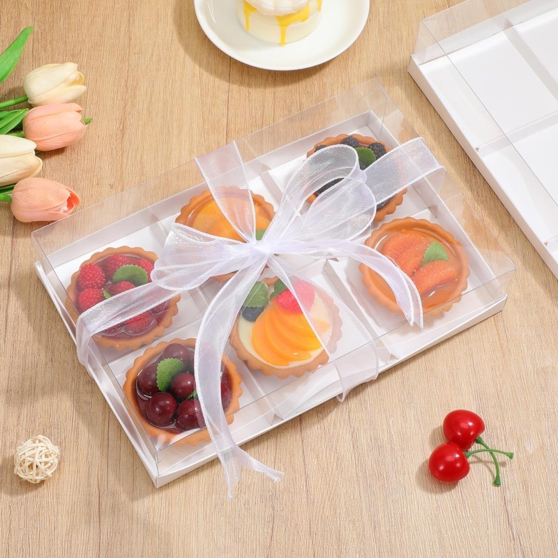 Boxes Dessert Box Divided Snack Cupcake Chocolate Packing Clear White 5 PCS gallery