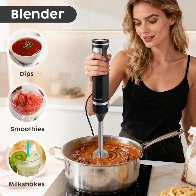 2-In-1 Hand Mixer Immersion Blender Handheld, Portable Hand Blender Mixer wit... gallery