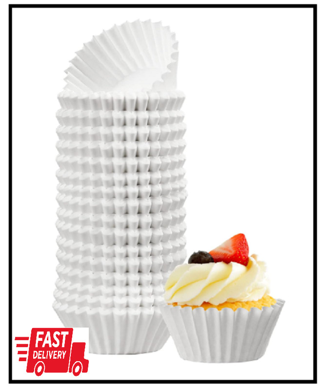 500pc White Cupcake Liners Mini Muffin Liners Wrappers Paper Baking Cups