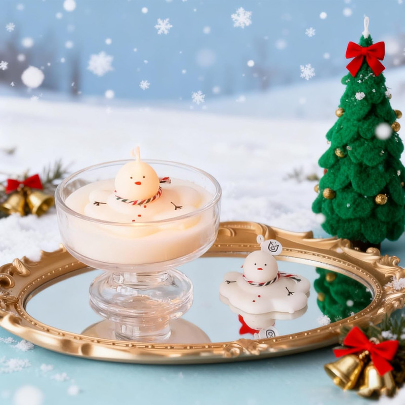 Christmas Snowman Silicone Mold Cute Melting Snowman Mold for Christmas Party De gallery