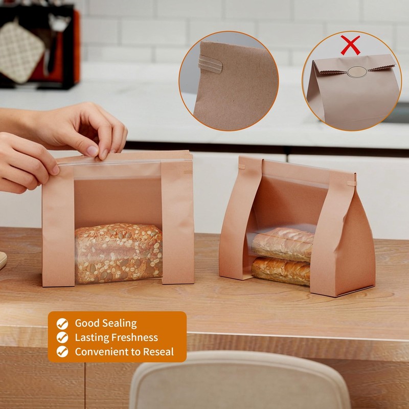 Bread Bags with Window – 100 Pcs Sourdough Homemade Bread Bags, 10.24×4.33×10... gallery