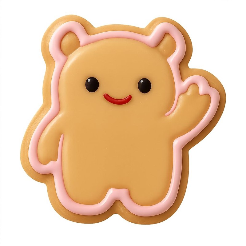 Waving Chibi Monster Cookie Cutter & Stamp – 4×3.6