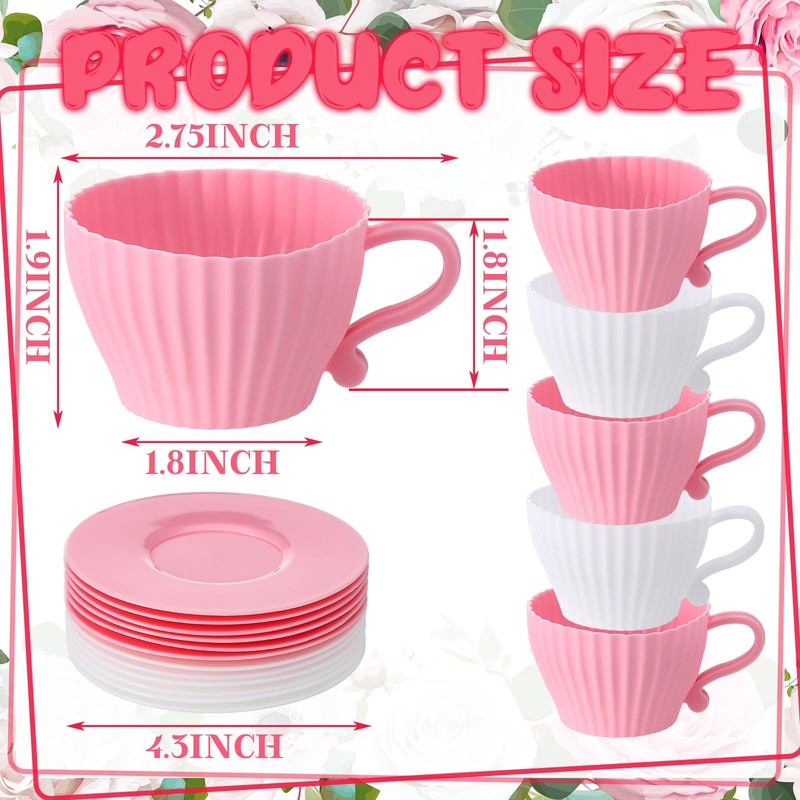 24 Pcs Silicone Teacup Cupcake Molds Muffin Cups for Baking, Teacup Cupcake L... gallery