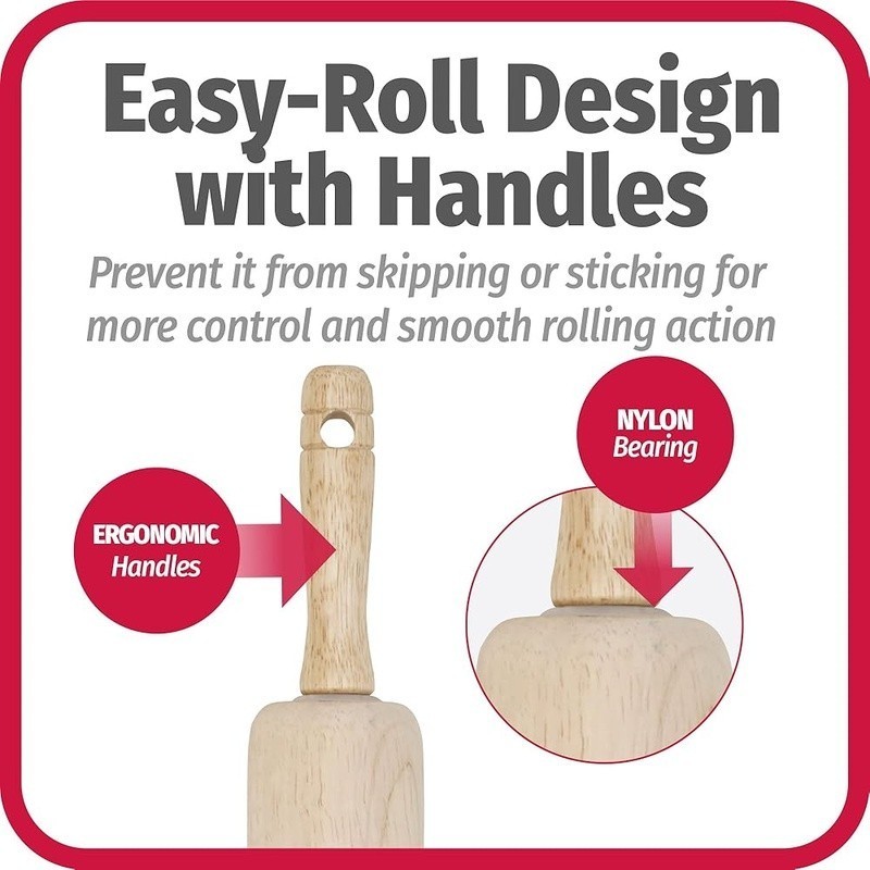 Wood Rolling Pin Dough Flattening Tool Pastry Bread Cookies Kitchen Utensil New gallery