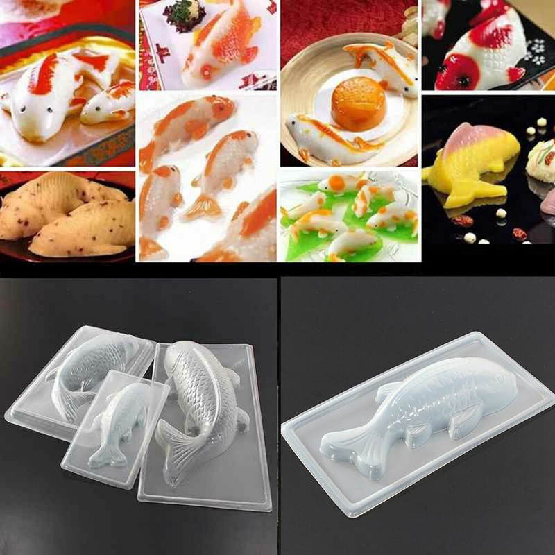 New 3D Koi Fish Plastic Cake Chocolate Mould Jelly Handmade Sugarcraft Mold DIY gallery