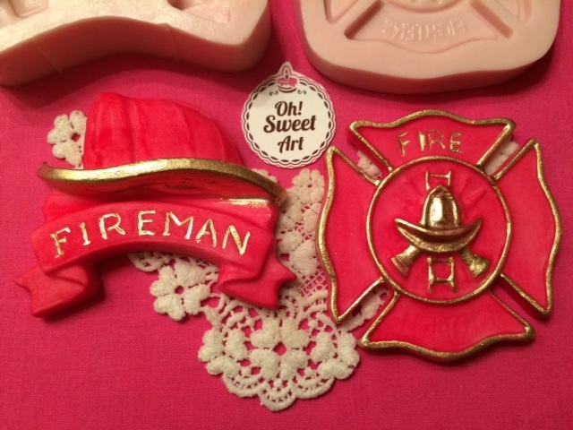 FIREFIGHTER FIREMAN FIREGUARD silicone mold fondant cake decorating toppers FDA
