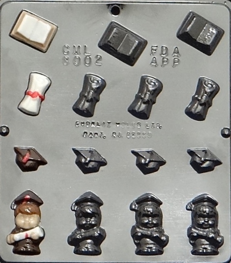 Graduation Assortment Small Chocolate Candy Mold 8002 NEW