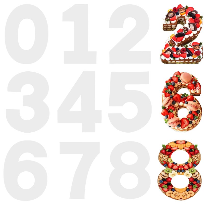 12 Inch Large Number Cake Molds 0-8 Cake Number Stencils Mold Baking Tools