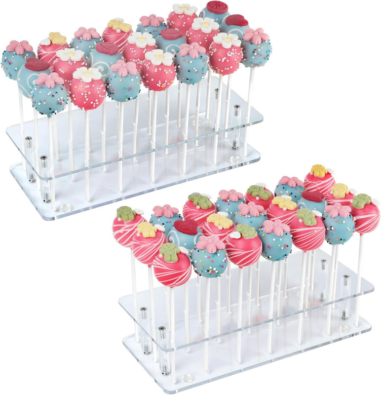 2-Pack Cake Pop Stand, 21 Holes Lollipop Holder Clear Acrylic Cake Pop Display S gallery