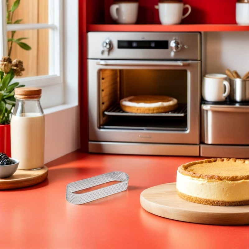 8pcs Perforated Tart for Kitchen and Bakery - Cake Mousse Molds gallery