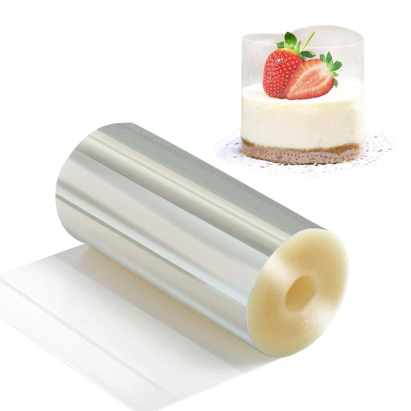 4×394 Inch Clear Acetate Cake Collars Mousse Cake Rolls for Baking & Wrapping