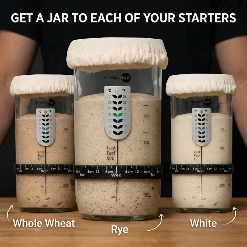 KneadAce 24oz Sour Dough Starter Jar & Kit NEW & SEALED Great Starter Set! gallery