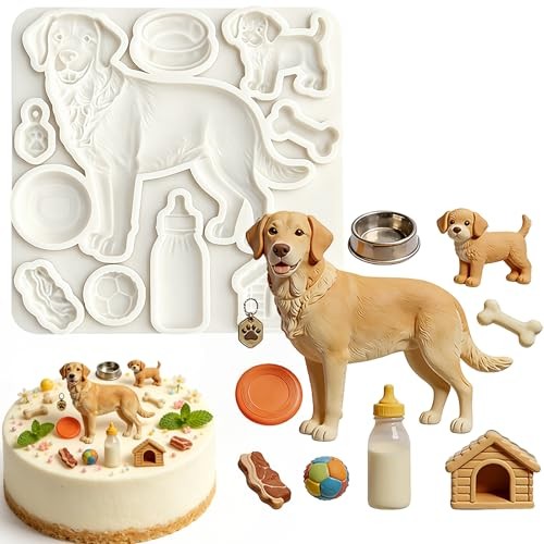 1 Pc Dog Silicone Mold Set, 3D Puppy Pet Accessories Fondant Mold for Cake gallery