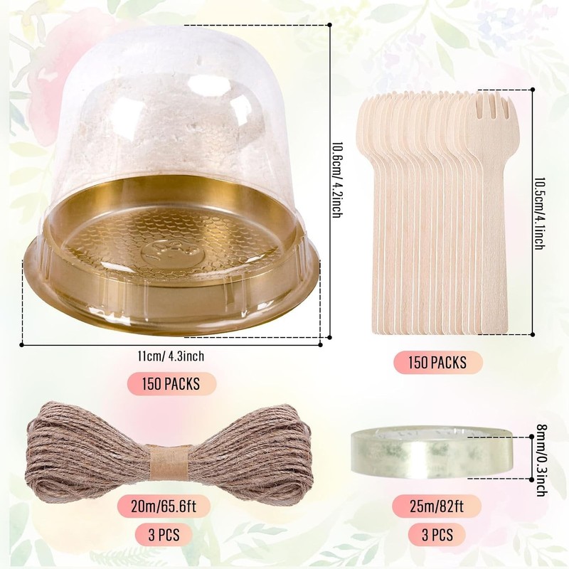 Clear Plastic Cupcake Container Set with Spork Rope gallery