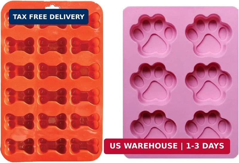 Dog Treat Mold Silicone – Paws & Bone Candy Mold for Homemade Dog Treats, Chocol