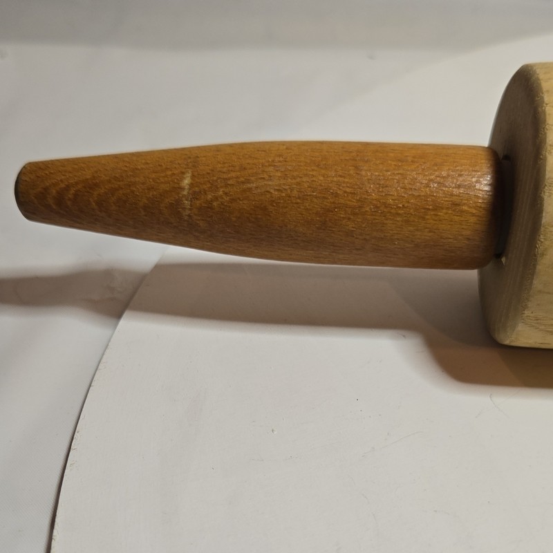 Wooden Rolling Pin with Handles Baking Kitchen Tool gallery