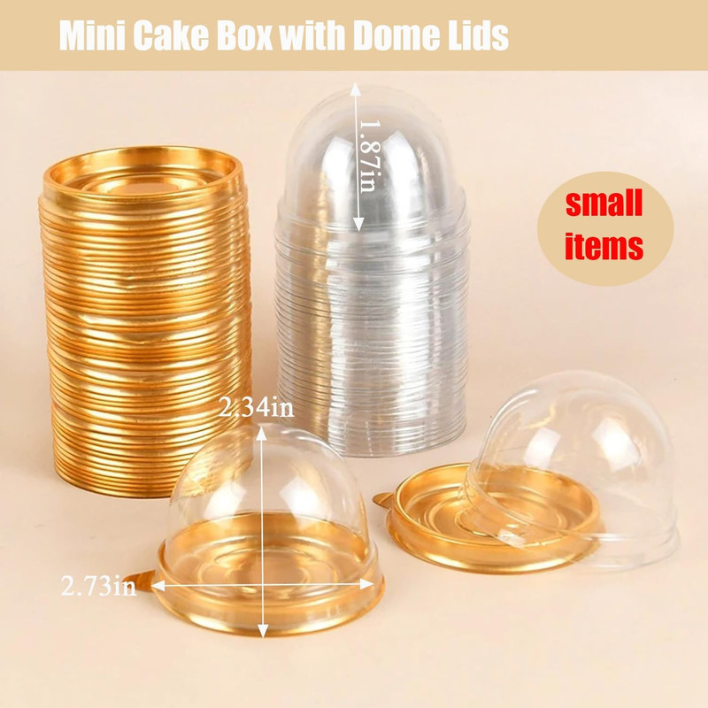 50Pcs Clear Plastic Mini Cake Box with Dome Lids, Mini Muffin Container Box Moon gallery