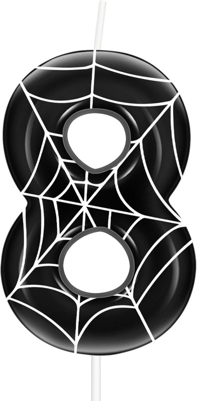 Spider Birthday Candle,Number 8 Candle,Red Spider Themed Birthday Party