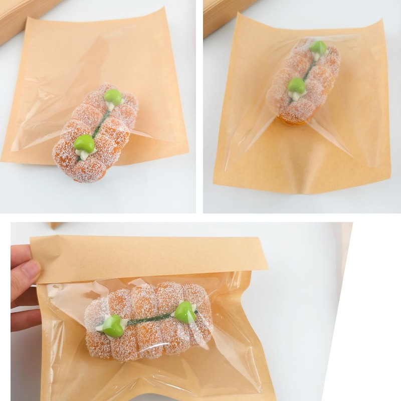 60 PCS Cookie Packaging Bags Seals 7.08x7.48 Inch Bakery Pastry Clear Window gallery