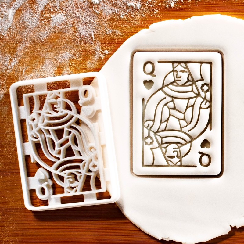 Queen of Hearts Playing Card Cookie Cutter – Poker, casino night las vegas theme