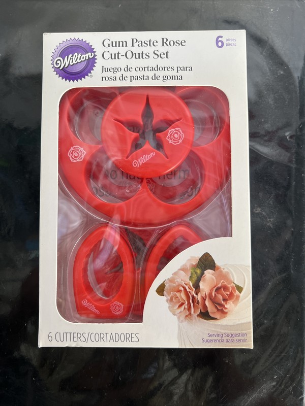 Wilton Gum Paste Rose Cut-Outs Set 6 pieces NEW