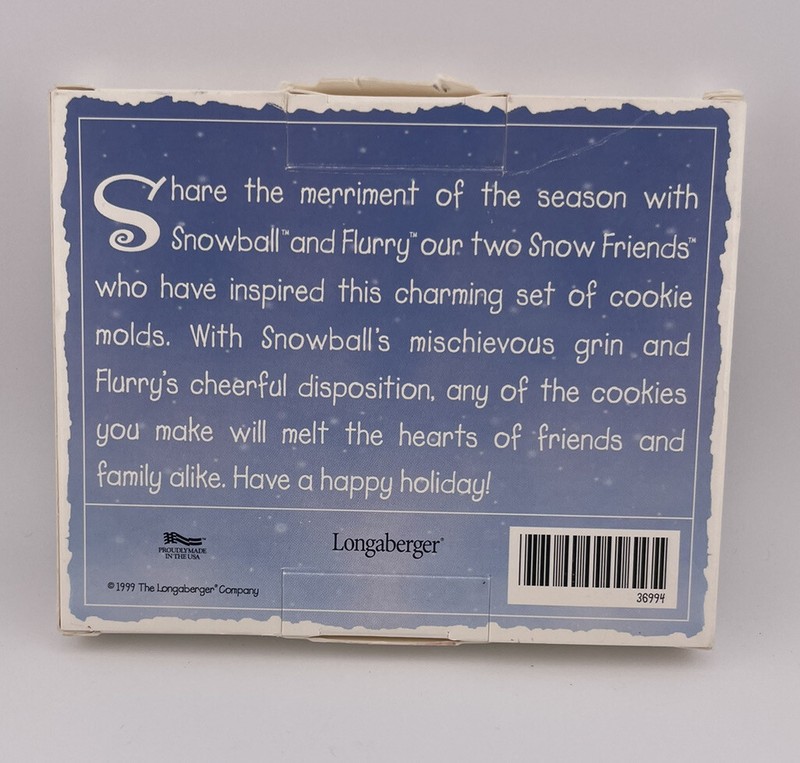 1999 Longaberger Pottery Snow Friends Cookie Molds - Snowball and Flurry gallery
